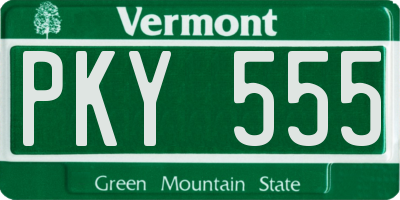 VT license plate PKY555