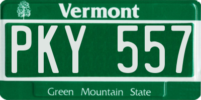 VT license plate PKY557