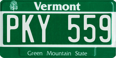 VT license plate PKY559