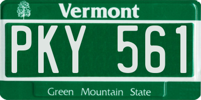 VT license plate PKY561