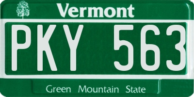 VT license plate PKY563
