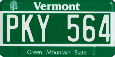 VT license plate PKY564