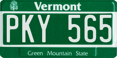 VT license plate PKY565