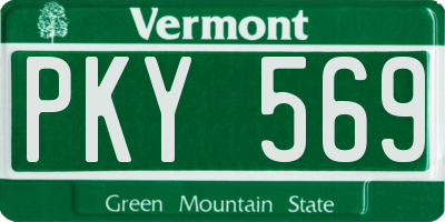 VT license plate PKY569