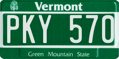 VT license plate PKY570