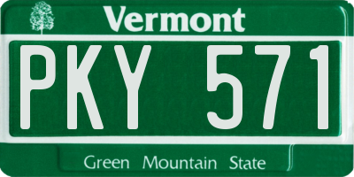 VT license plate PKY571