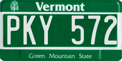 VT license plate PKY572