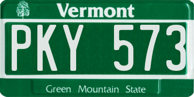 VT license plate PKY573