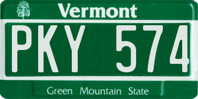 VT license plate PKY574