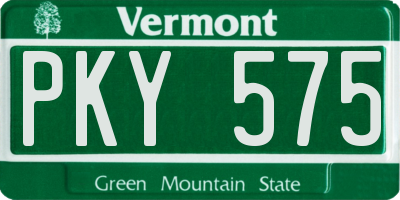 VT license plate PKY575