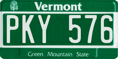 VT license plate PKY576