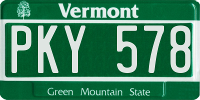 VT license plate PKY578