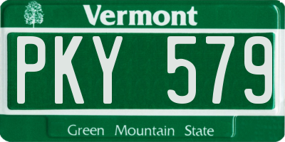 VT license plate PKY579