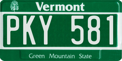 VT license plate PKY581
