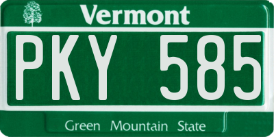 VT license plate PKY585