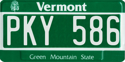 VT license plate PKY586