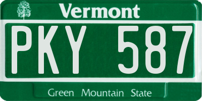 VT license plate PKY587