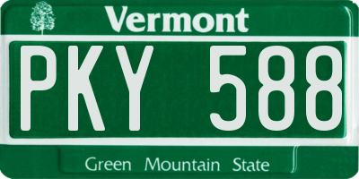 VT license plate PKY588