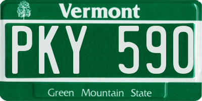 VT license plate PKY590