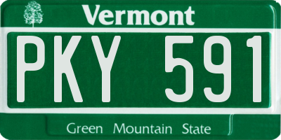 VT license plate PKY591