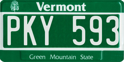 VT license plate PKY593