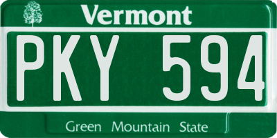 VT license plate PKY594