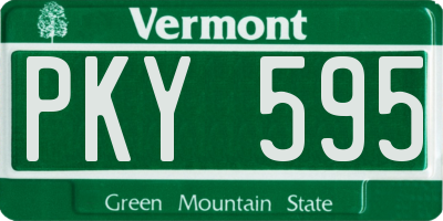 VT license plate PKY595