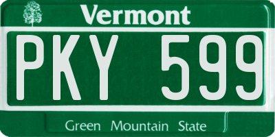 VT license plate PKY599