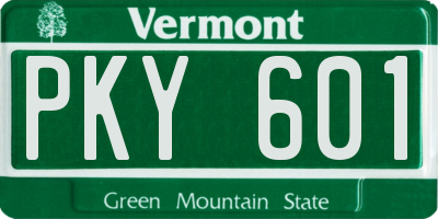 VT license plate PKY601
