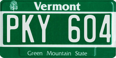 VT license plate PKY604