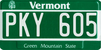 VT license plate PKY605