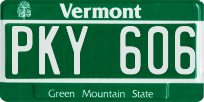 VT license plate PKY606