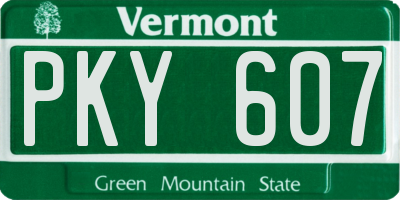 VT license plate PKY607