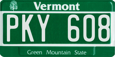 VT license plate PKY608