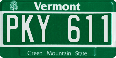 VT license plate PKY611