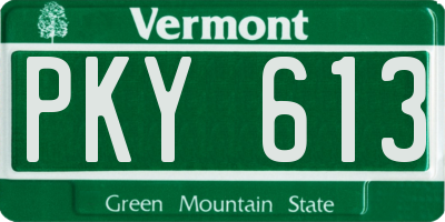 VT license plate PKY613