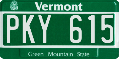 VT license plate PKY615