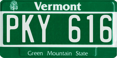 VT license plate PKY616
