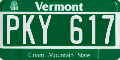 VT license plate PKY617