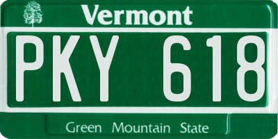 VT license plate PKY618