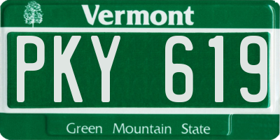 VT license plate PKY619