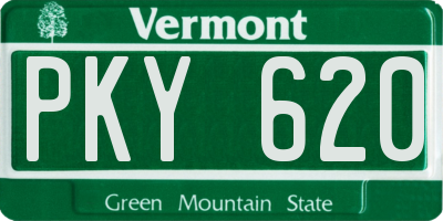 VT license plate PKY620