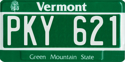 VT license plate PKY621