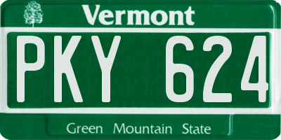 VT license plate PKY624