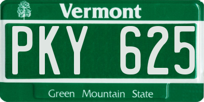 VT license plate PKY625
