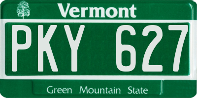 VT license plate PKY627