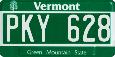 VT license plate PKY628