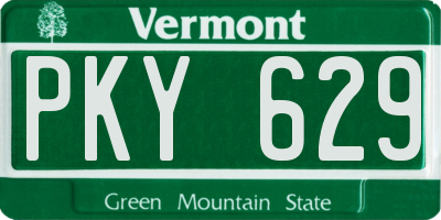 VT license plate PKY629