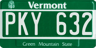 VT license plate PKY632