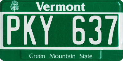 VT license plate PKY637